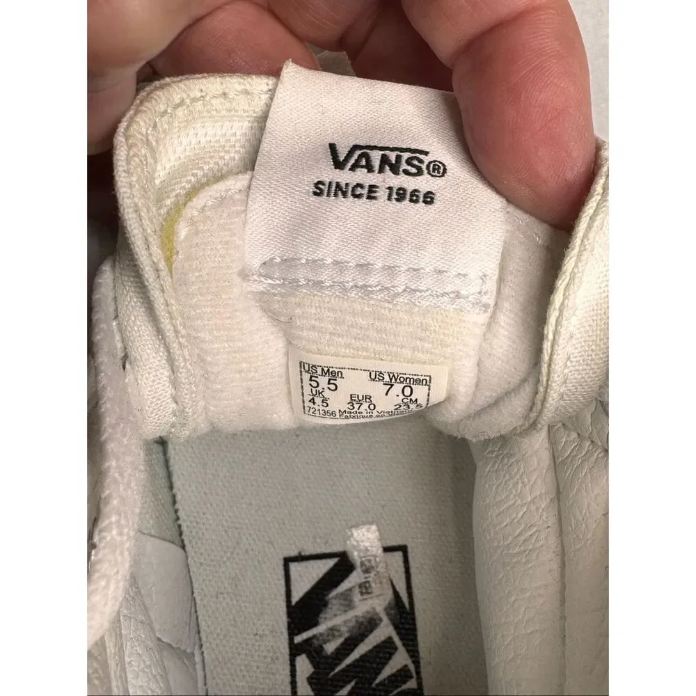 Vans off the wall white classic high top canvas sneakers size 7